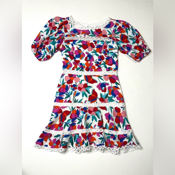 Olivaceous Dresses & Skirts - Olivaceous Multicolor Lace Trim Dress